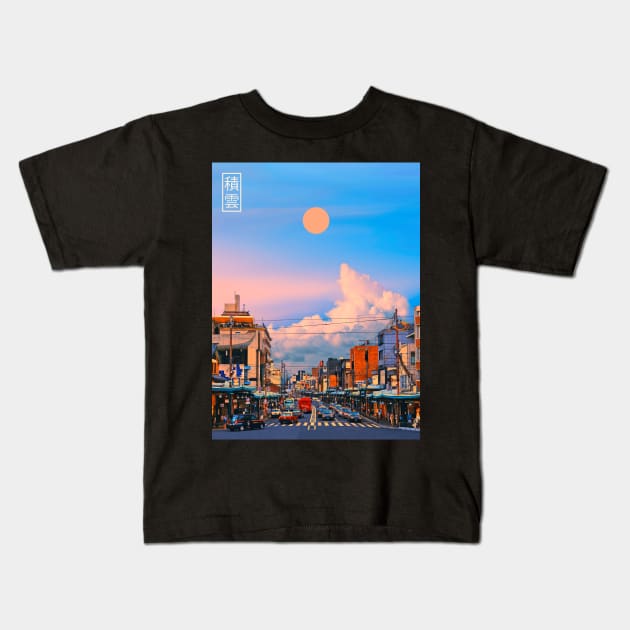 Cumulus in Japan IV Kids T-Shirt by Yagedan